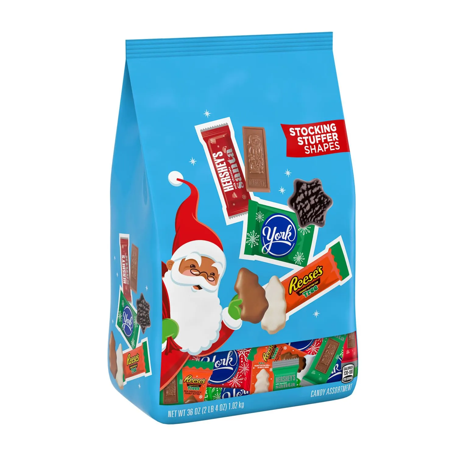 HERSHEY'S, REESE'S and YORK Assorted Chocolate, Christmas Stocking Stuffer Candy Bulk Bag, 36 oz