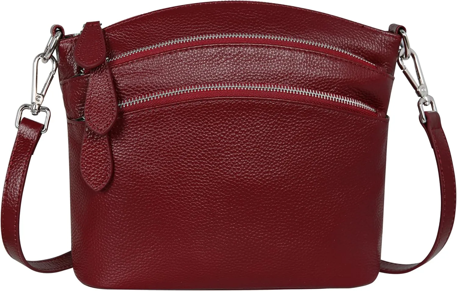 HESHE Leather Crossbody Bags Purses for Women Small Functional Multi Pocket Cross Body Purses Shoulder Satchel Handbags