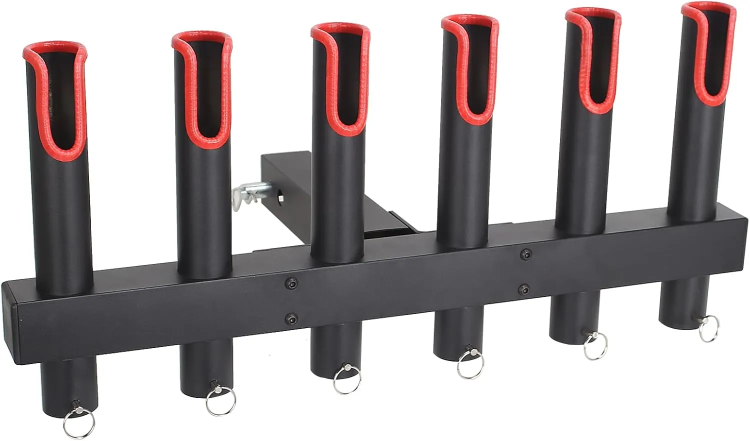 Hitch Fishing Rod Holder for Trucks for 2" Hitch Receiver, Stainless Steel Fishing Rod Rack with Reflective Warning Strip, Fishing Pole Holder