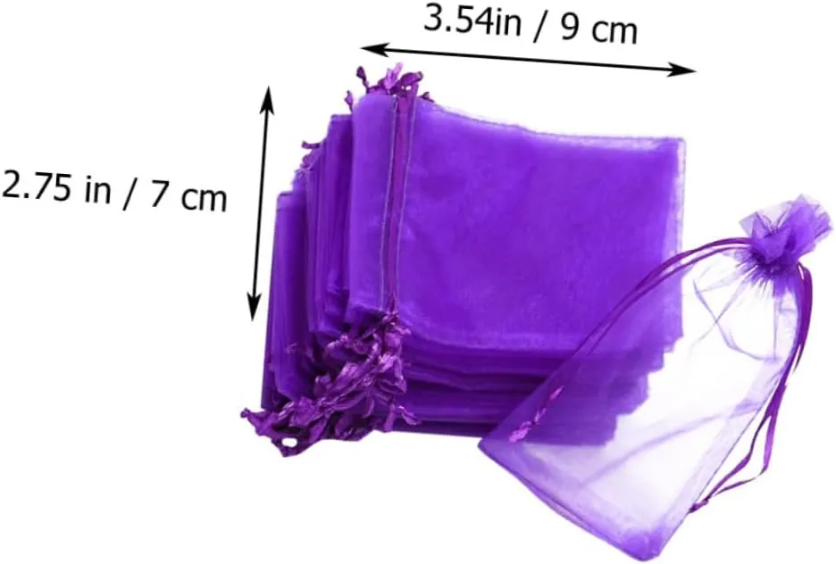 Hoement Jewelry Bags 100pcs Portable Bag Gauze Pouch for Traveling Candy Storage Bags