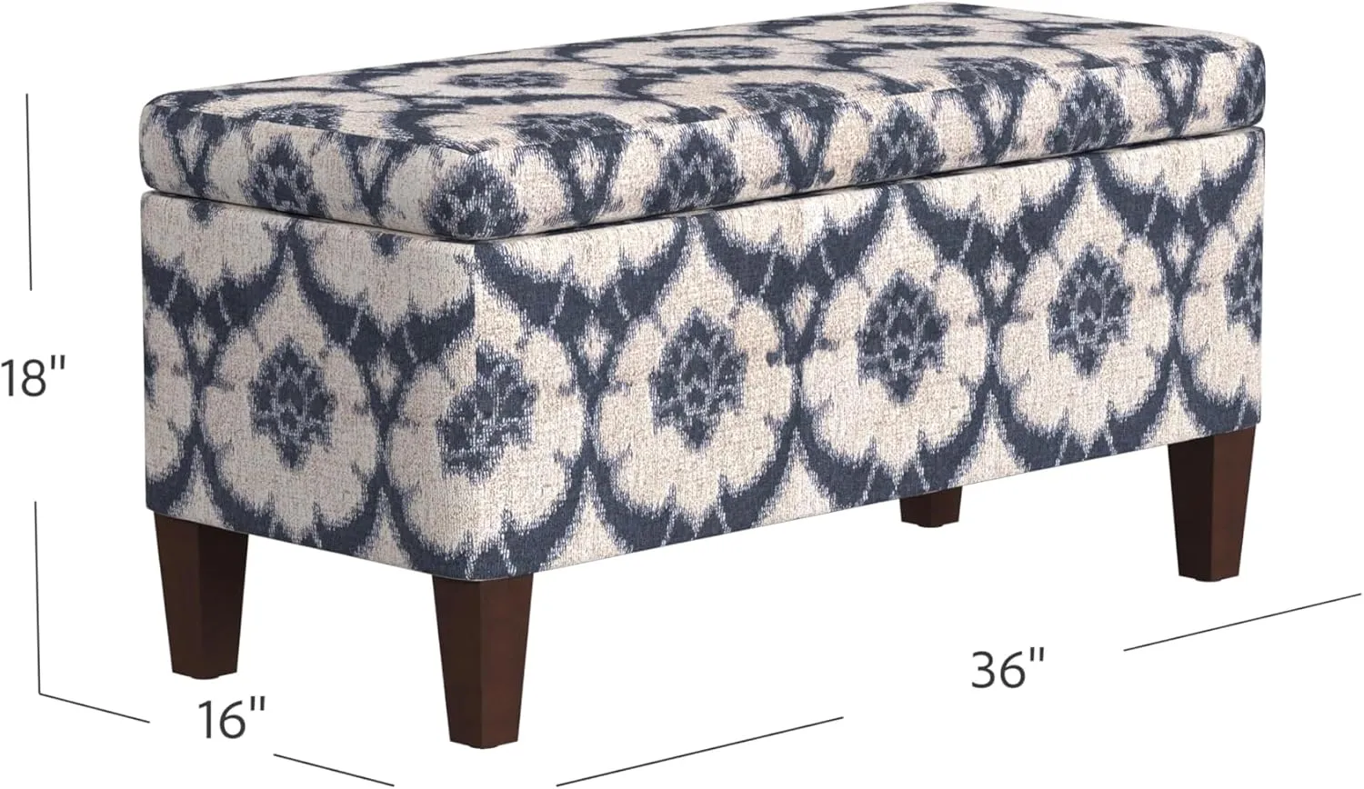 HomePop Large Decorative Storage Bench - Blue Medallion Print