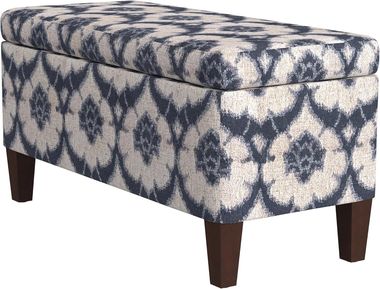 HomePop Large Decorative Storage Bench - Blue Medallion Print