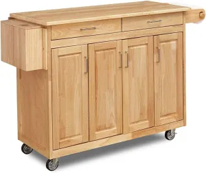 Homestyles General Line Natural Mobile Kitchen Cart, 54"W