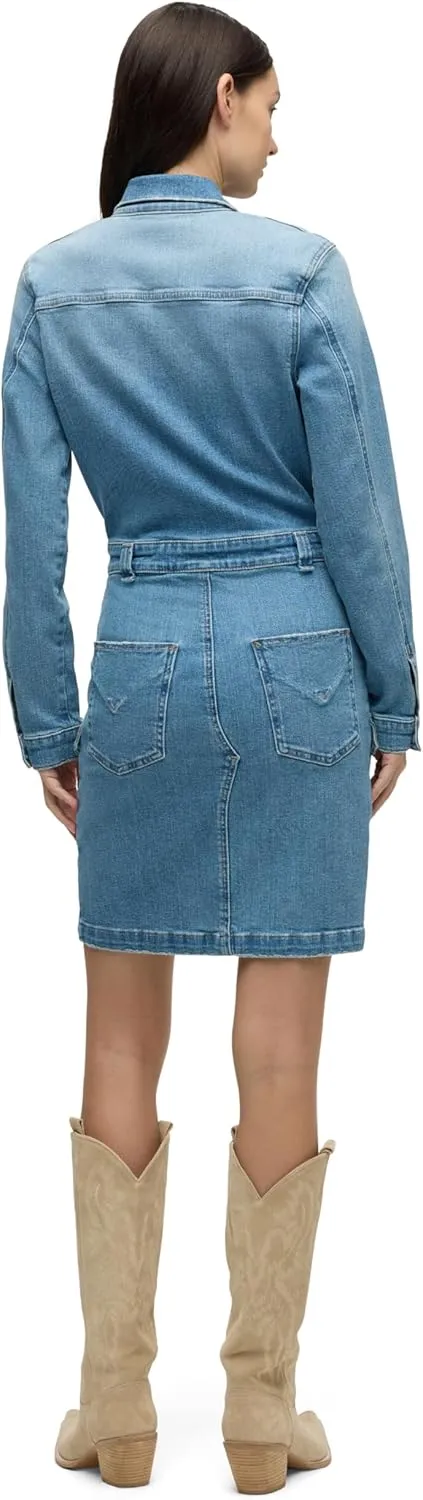 HUDSON Women's Cargo Long Sleeve Denim Reconstructed Dress