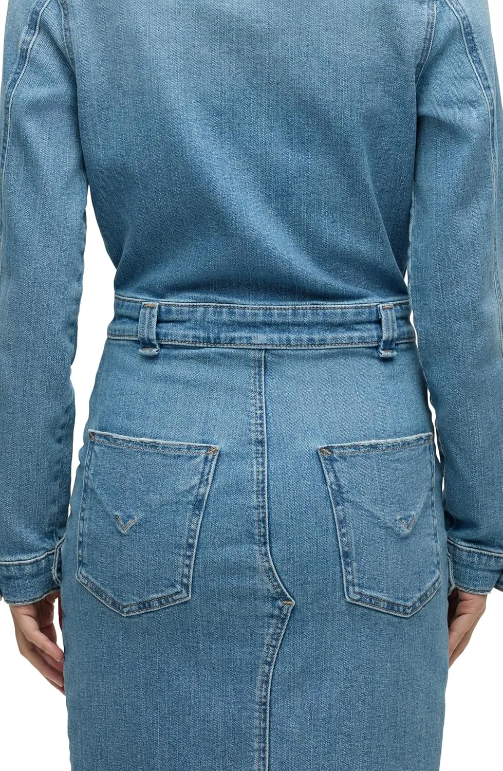 HUDSON Women's Cargo Long Sleeve Denim Reconstructed Dress