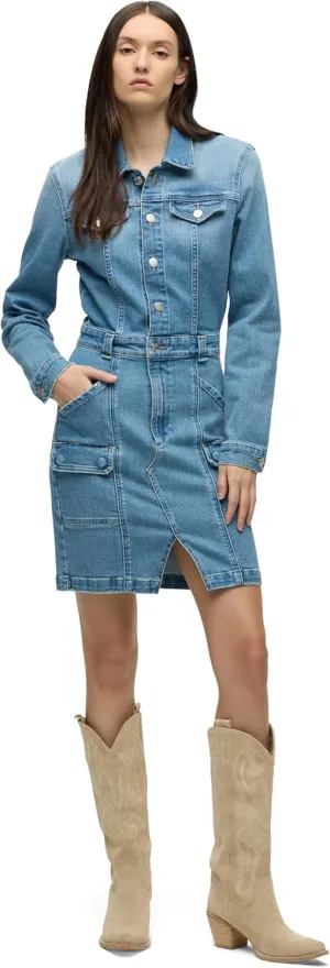 HUDSON Women's Cargo Long Sleeve Denim Reconstructed Dress