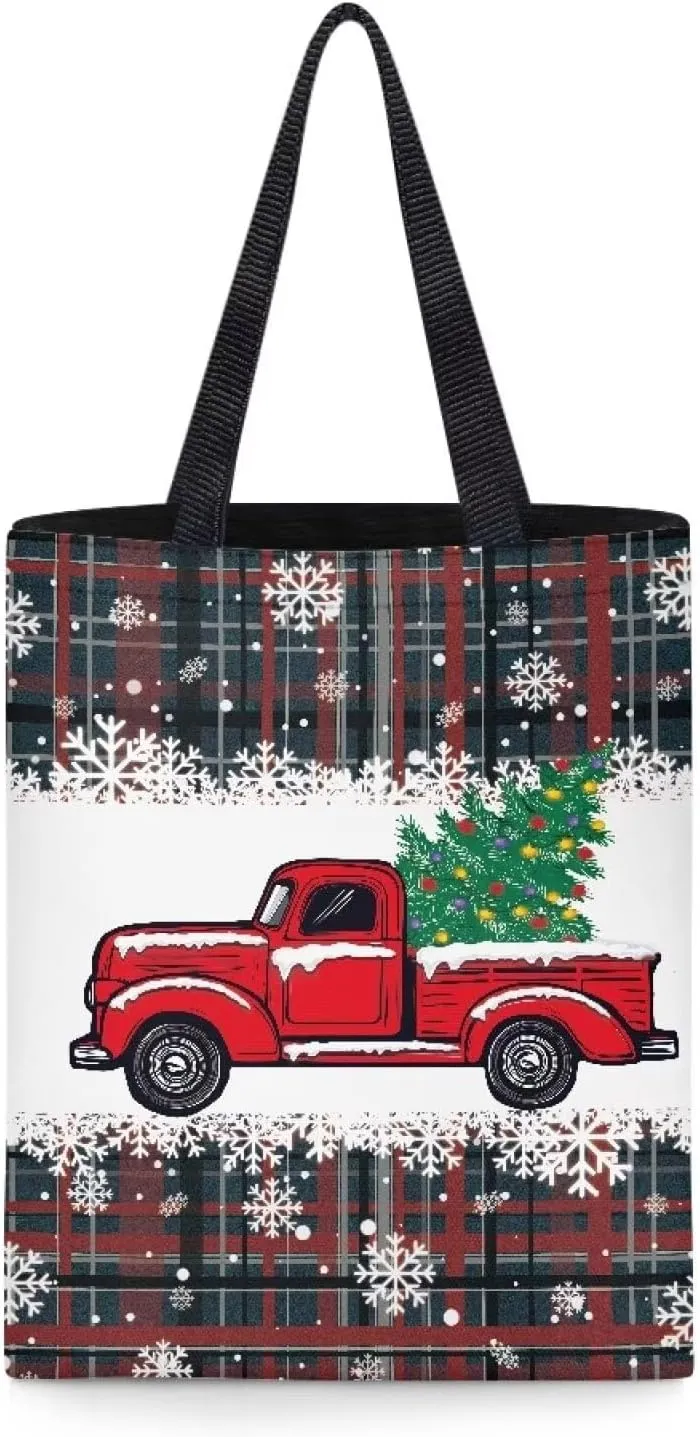 HUGS IDEA Piano Music Notes Linen Tote Bag Fashion Shoulder Bag for Women Girl