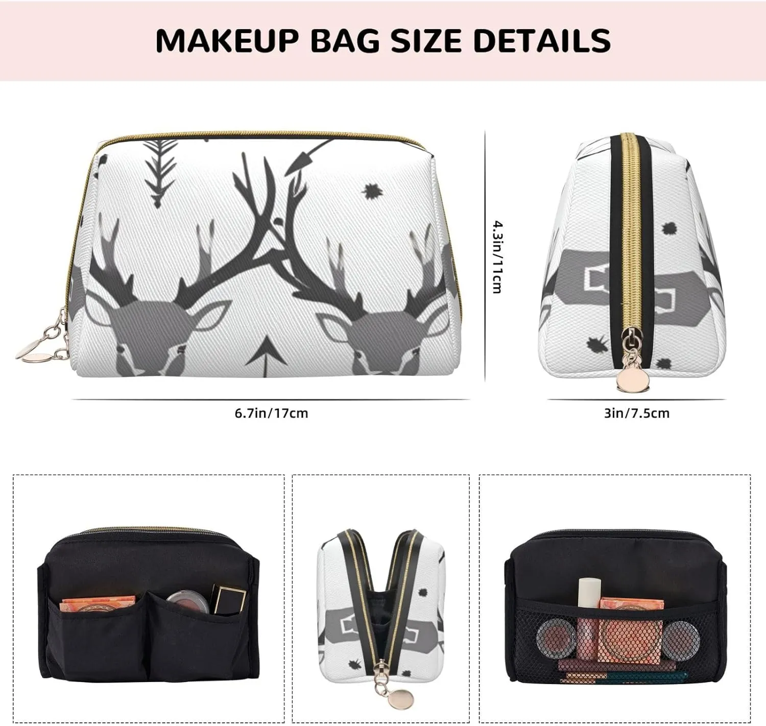 Hunting Arrows Deer. Toiletry Pouch, Travel-Friendly Makeup Organizer For Makeup Brushes, Lipsticks