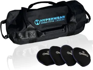 HYPERWEAR Adjustable Sandbag System, Heavy-Duty with Handles & Pre-Filled SandBell Filler Sandbags (25, 40, 80, 160 lbs)