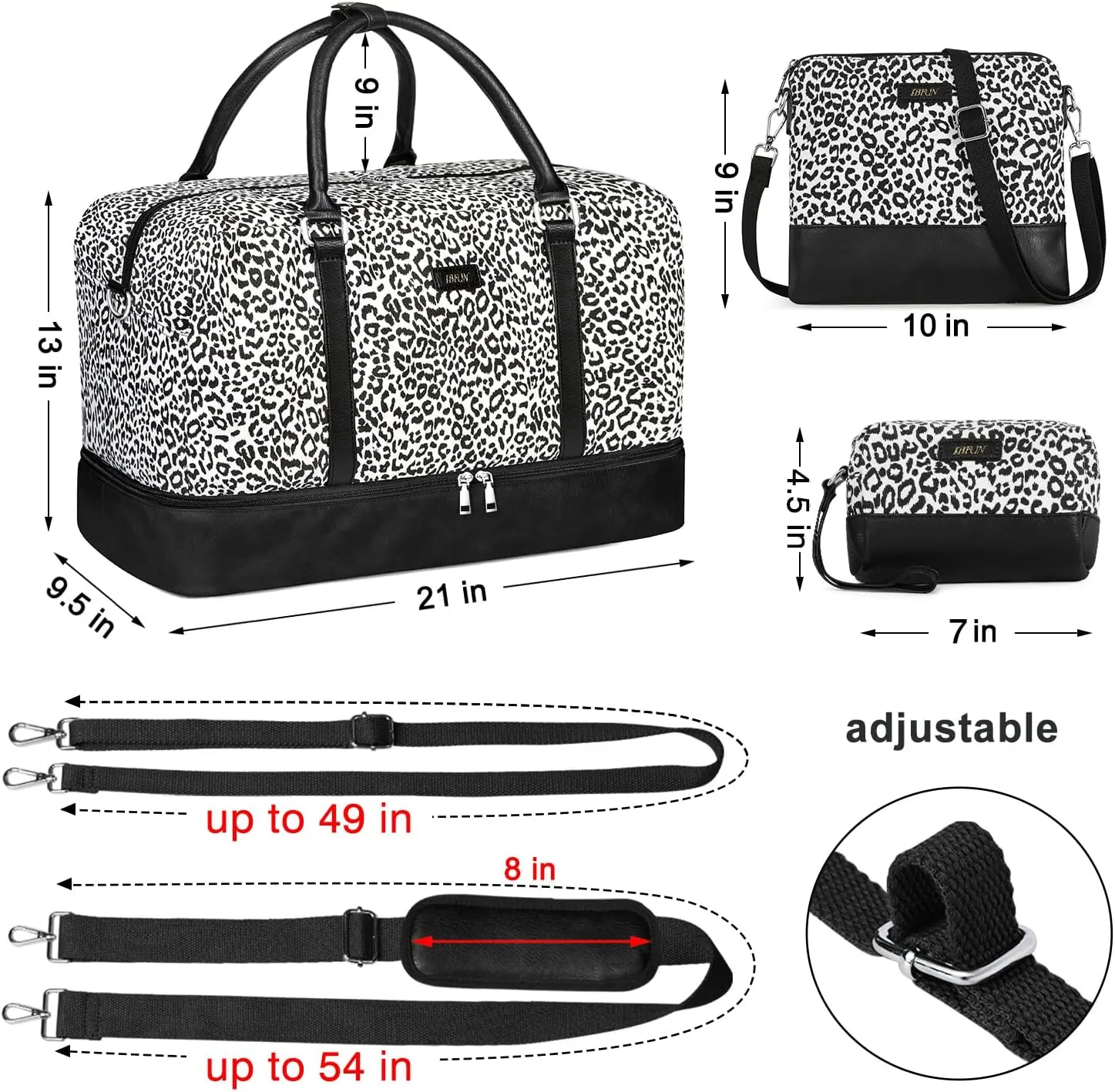 IBFUN Weekender Bags for Women, 21" Weekender Travel Bag, Travel Duffle Bag with Shoe Compartment Carry on Overnight Duffel Bag for Weekend Travel Business Trip, 3PCS