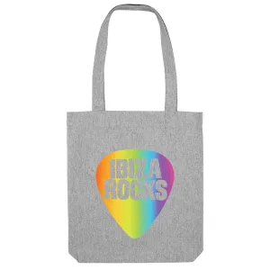 Ibiza Rocks Shimmer Rainbow Logo Woven Tote Bag