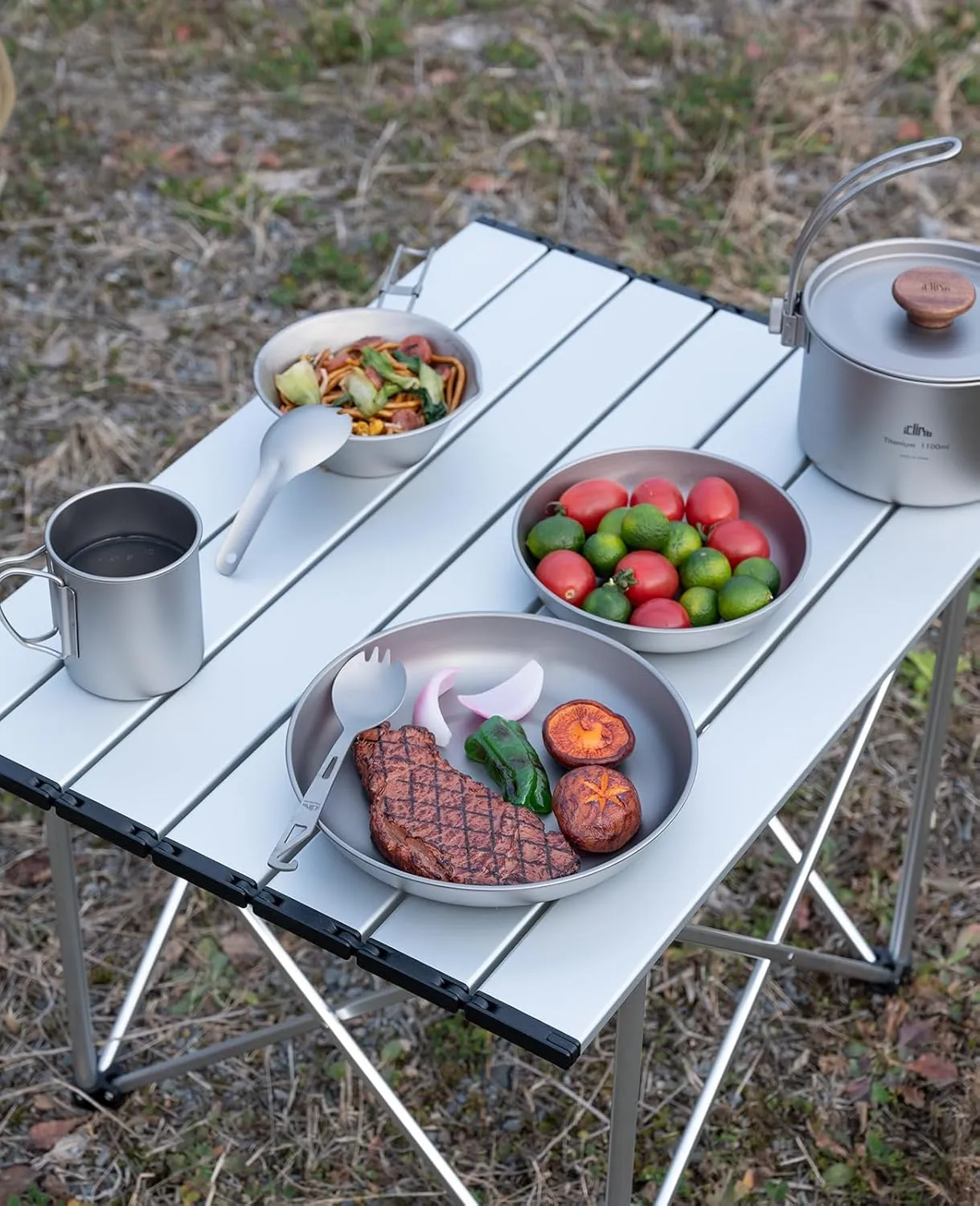 iClimb Titanium Plate Ultralight Compact Portable Flatware Tableware with Bag for Outdoor Camping Backpacking Hiking Travel Picnic (S)