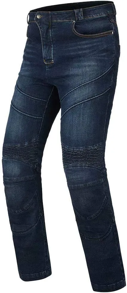 ILM Motorcycle Dirt Bike Pants for Men CE Armored Motocross Riding Gear Jeans Motorbike Adventure Touring Pant BJN01 Blue