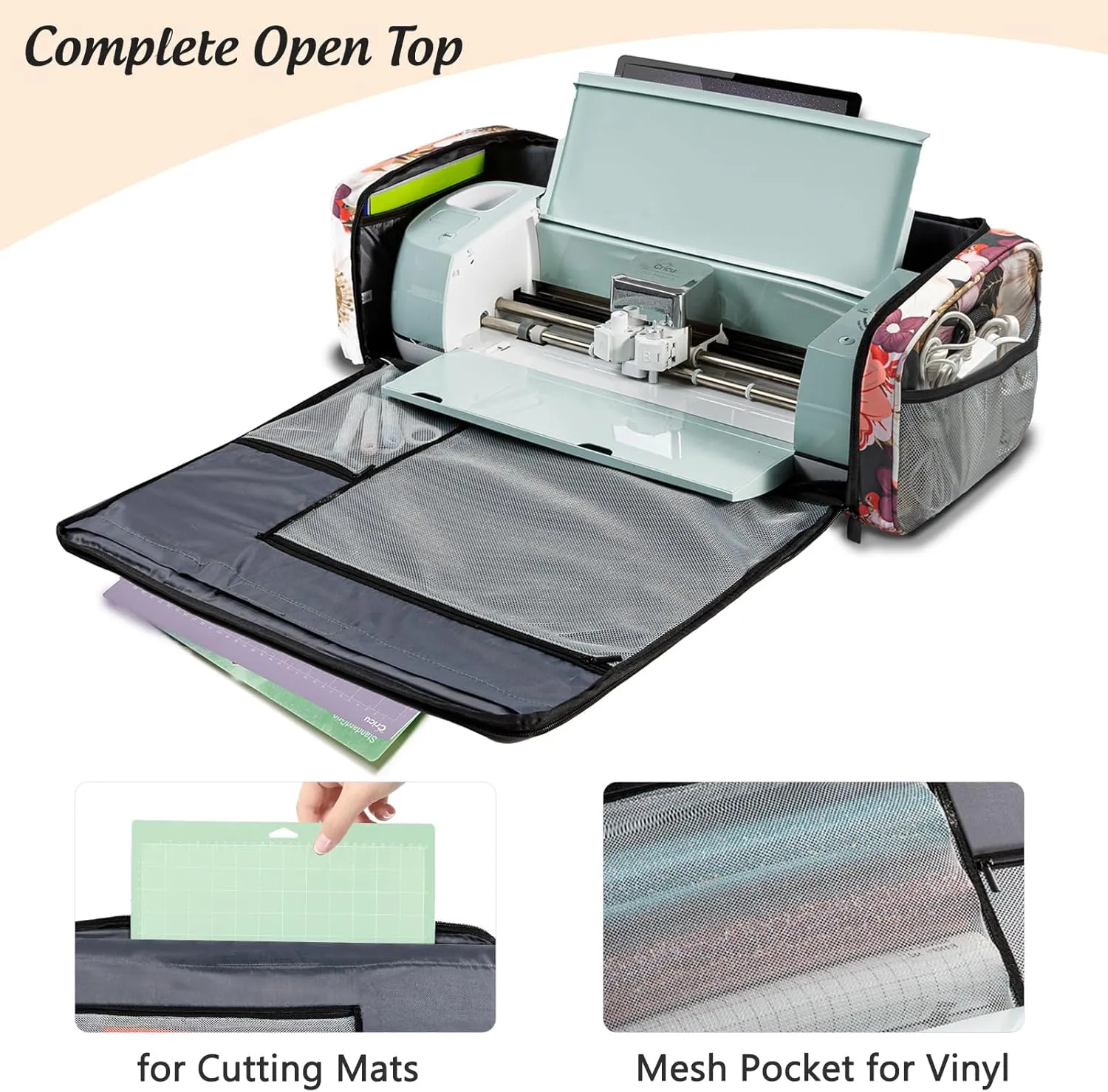 IMAGINING Carrying Case Bag for Cricut Maker 4, Maker 3, Explore 4, Explore 3, Explore Air 2, Large Opening Storage for Cricut Accessories and Suppliers