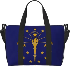 Indiana State Flag print Womens travel bags, weekender carry on for women, sports Gym Bag, Overnight Carry on Bag