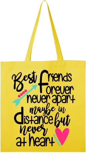 inktastic Best Friends Forever Never Apart, Maybe in Distance Tote Bag