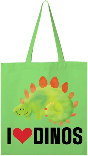 inktastic Dinosaur I Love Dinos Prehistoric Jurassic Animal Tote Bag