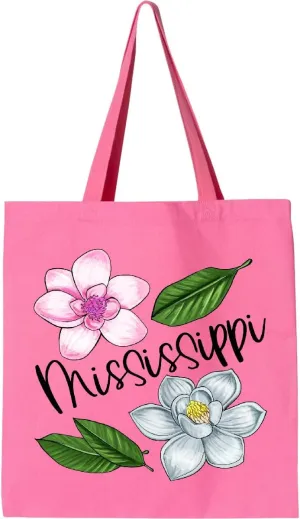 inktastic Mississippi Magnolia Flowers and Leaves Tote Bag