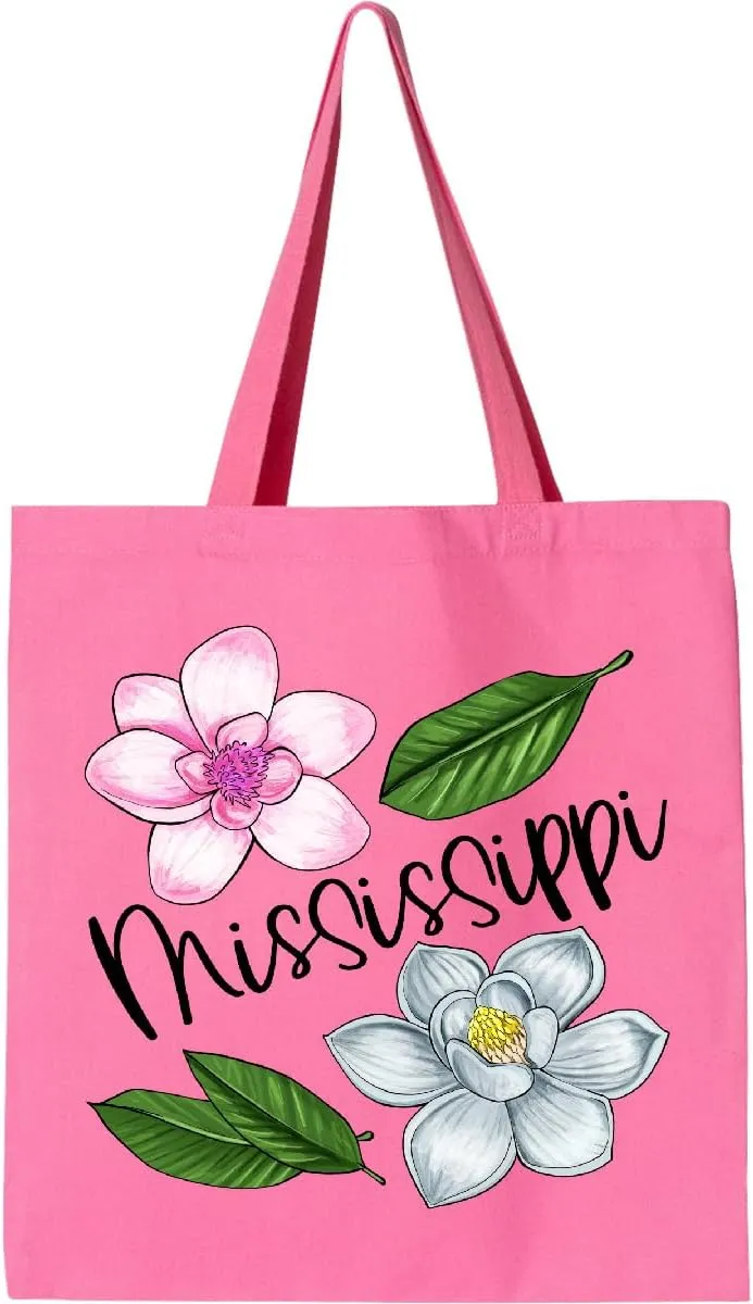 inktastic Mississippi Magnolia Flowers and Leaves Tote Bag