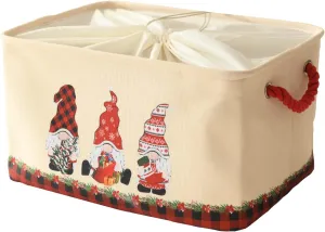 INough Christmas Baskets for Gifts Empty, Christmas Gnomes Basket for Kids Large Gifts Bags for Holiday Ornaments Collapsible Storage Bins with Drawstring for Kidsroom (Large, Three Midgets)