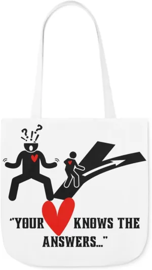 Inspirational Tote Bag, Eco-Friendly Reusable, Gift for Friends, Motivational Canvas Bag, Your Heart Knows the Answers