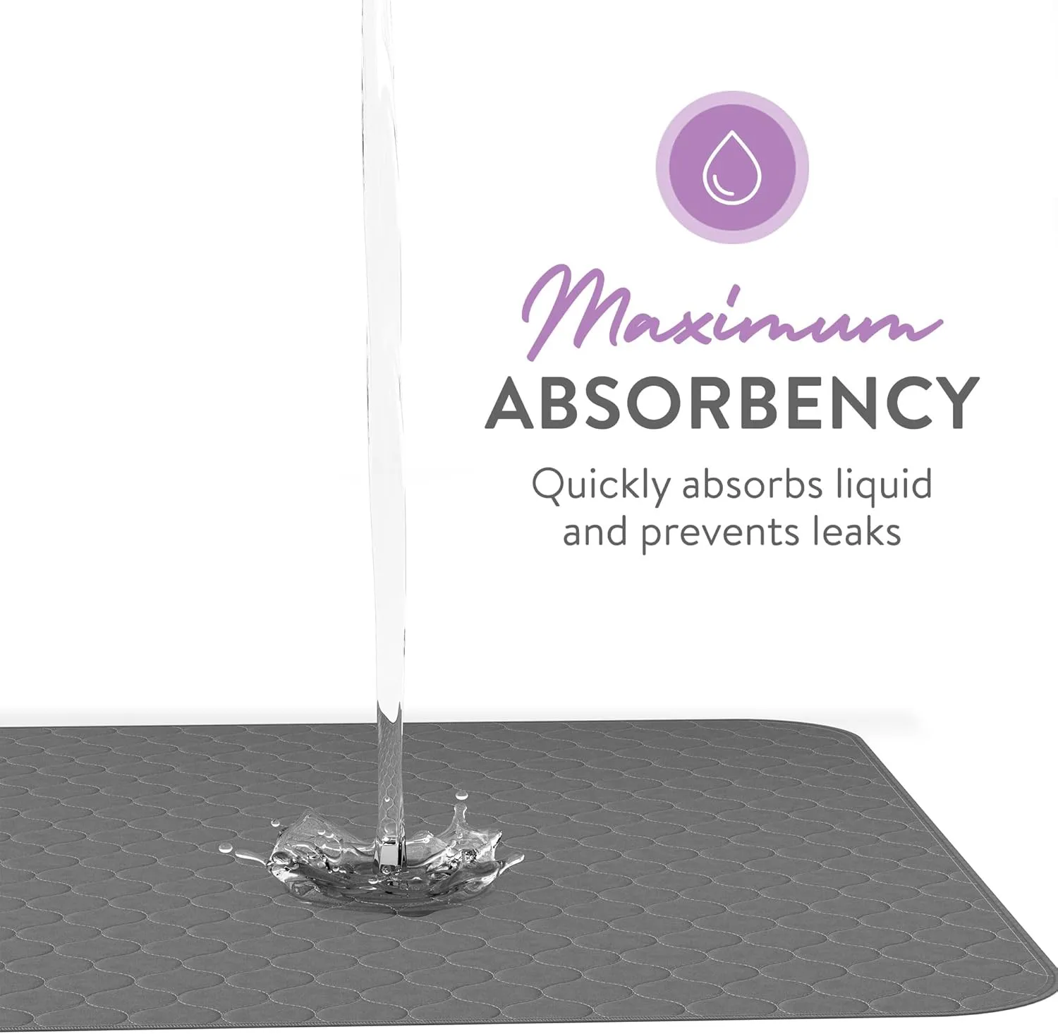 Inspire Underpads | Stain Hiding Gray Reusable Incontinence Bed Pads | Waterproof Mattress Pad | for Adults Babies and Dogs (34 X 36 - 4 Pack)