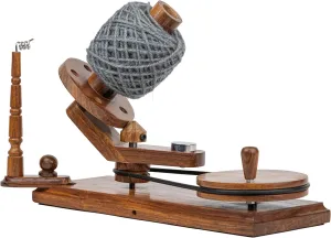 INTAJ Rosewood Yarn Winder - Large Capacity 16 oz Wooden Winder for Knitting & Crocheting - Handcrafted Heavy Duty Natural Rosewood Ball Winder - Table Top Wood Yarn Swift and Ball Winder