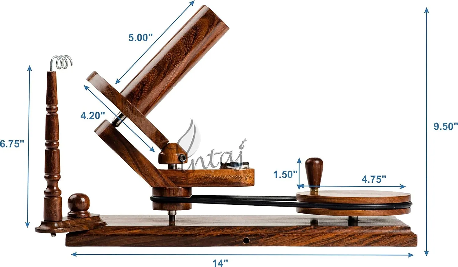 INTAJ Rosewood Yarn Winder - Large Capacity 16 oz Wooden Winder for Knitting & Crocheting - Handcrafted Heavy Duty Natural Rosewood Ball Winder - Table Top Wood Yarn Swift and Ball Winder