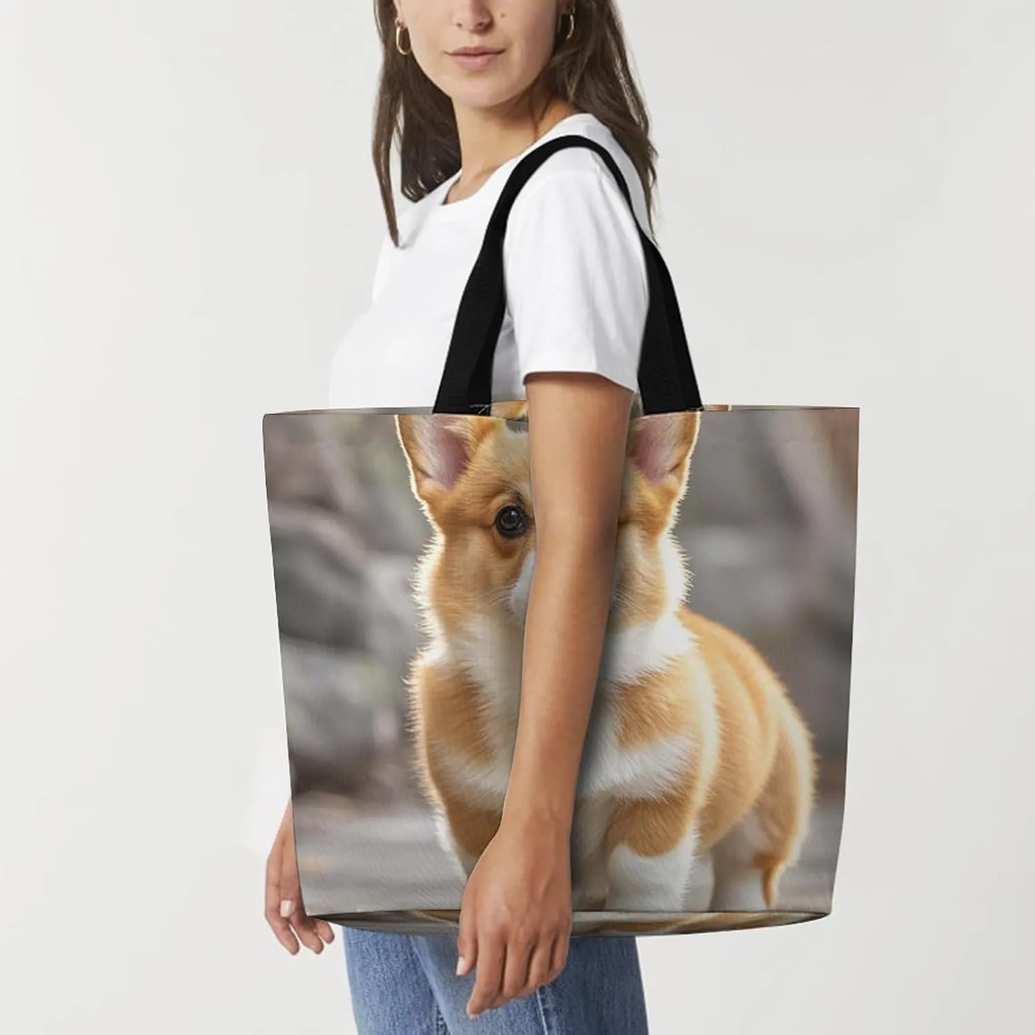 Interesting Wombats Tote Bag for Women Reusable Grocery Shoulder Bags Shopping Bag for Travel, Groceries