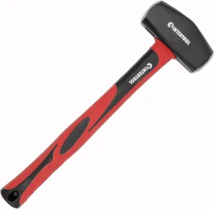 INTERTOOL 4lb Small Sledge Hammer 14.75” Club Drilling Hammer - Small Sledgehammer with Heavy-Duty Steel & Shock-Resistant Non-Slip Fiberglass Handle for Construction and Demolition - HT08-0247