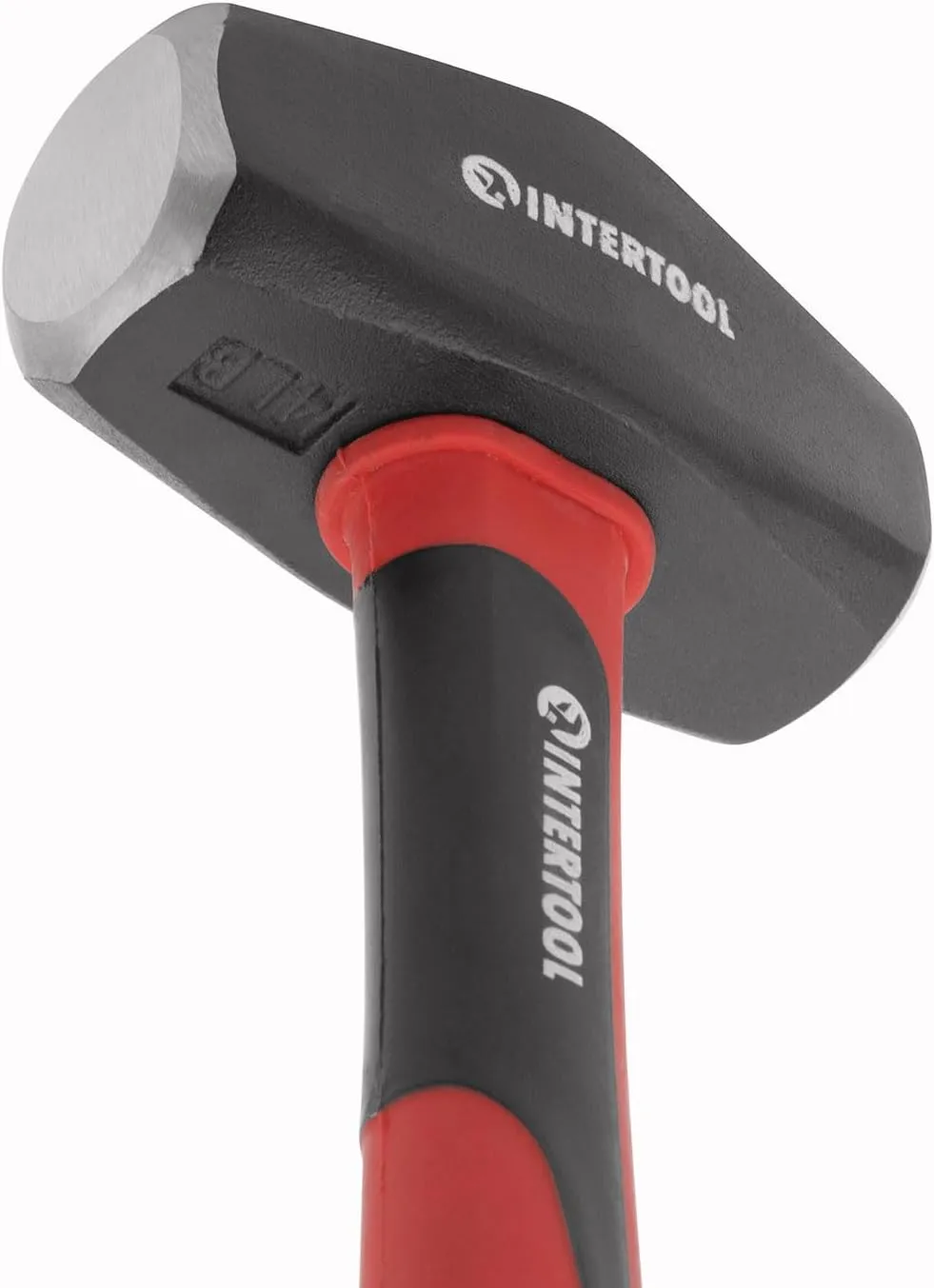 INTERTOOL 4lb Small Sledge Hammer 14.75” Club Drilling Hammer - Small Sledgehammer with Heavy-Duty Steel & Shock-Resistant Non-Slip Fiberglass Handle for Construction and Demolition - HT08-0247