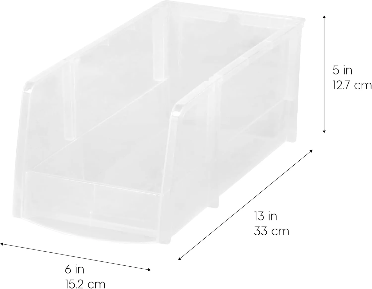 IRIS USA Clear Plastic Stackable Storage Bins, Large- 8 Pack, Open Front Fridge Pantry Kitchen Closet Cabinet Bathroom Organizer Basket for Organizing Snack, Cans, Office Supplies, and Coffee Pods