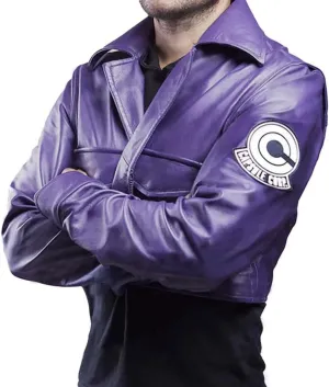 JACKETZONE Mens Future Trunks Costume Biker DB Rider Purple Leather Jacket