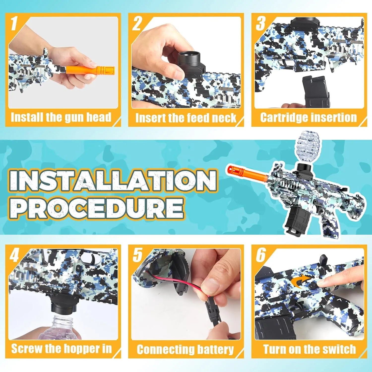 JANNIRESS Electric Blaster Toys Eco-Friendly Splatter Ball Blaster,Automatic Outdoor Games Toys for Activities Team Game