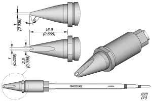 JBC Grooved Chisel Cartridge 2.5 x 1
