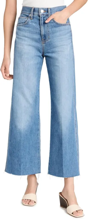 Jean Women's Taylor Cropped High Rise Wide Jeans, Enough Said, Blue, 28