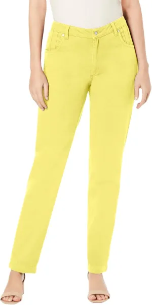Jessica London Women's Plus Size Petite Classic Cotton Denim Straight-Leg Jean