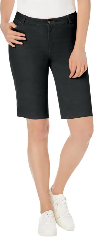 Jessica London Women's Plus Size True Fit Stretch Denim Bermuda Short