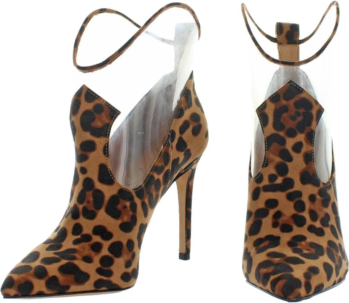 Jessica Simpson Women's Periya Faux Leather Transparent Heeled Western Booties