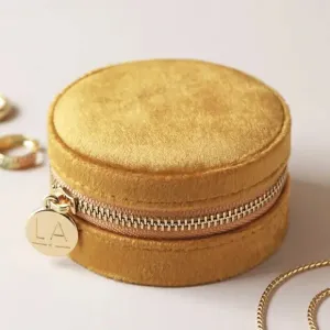 JEWELERY BOX VELVET, Mustard yellow