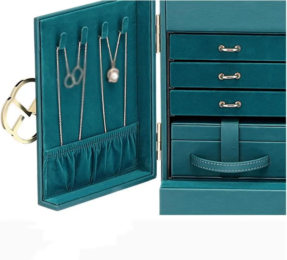 Jewellery Holder Jewelry Box Watch Necklace Ring Earrings Multi-Layer Jewelry Storage Box Jewelry Display Box (Color : B, Size : 28x20x34CM)