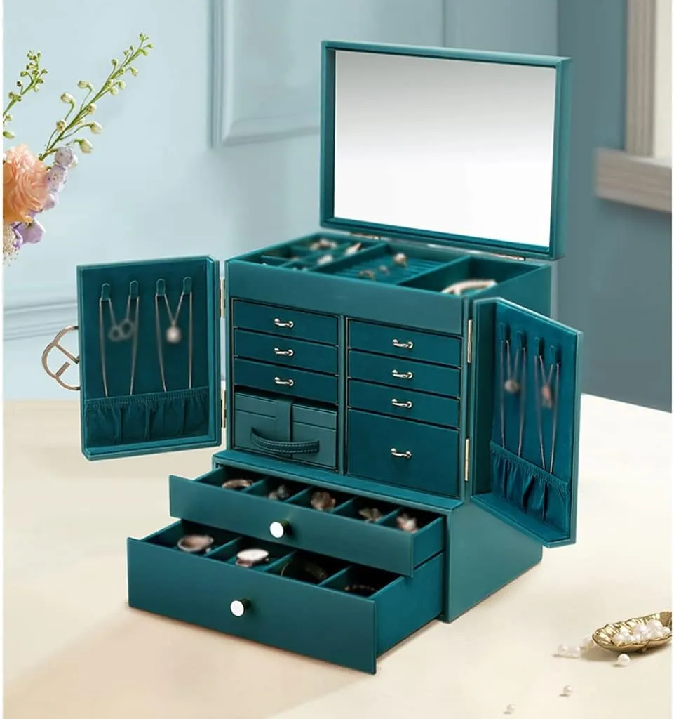 Jewellery Holder Jewelry Box Watch Necklace Ring Earrings Multi-Layer Jewelry Storage Box Jewelry Display Box (Color : B, Size : 28x20x34CM)