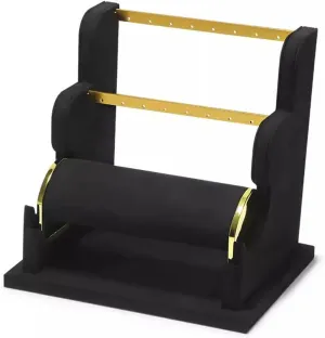 Jewellery Organiser Earring Display Holder Velvet Jewelry Display Stand Detachable Bracelet Display Organizer Stand Jewelry Holder for Watch Display Jewellery