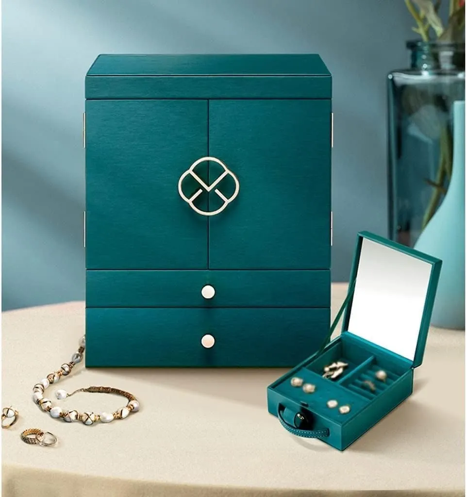 Jewelry Box Watch Necklace Ring Earrings Multi-layer Storage Organizer(1)