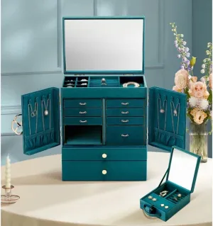 Jewelry Box Watch Necklace Ring Earrings Multi-layer Storage Organizer(1)