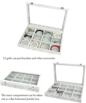 Jewelry Box With Clear Glass Lid 10 Different Designs Velvet Jewelry Organizer Box Jewelry Jewellry Holder