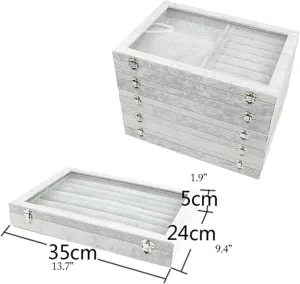 Jewelry Box With Clear Glass Lid 10 Different Designs Velvet Jewelry Organizer Box Jewelry Jewellry Holder