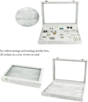 Jewelry Box With Clear Glass Lid 10 Different Designs Velvet Jewelry Organizer Box Jewelry Jewellry Holder