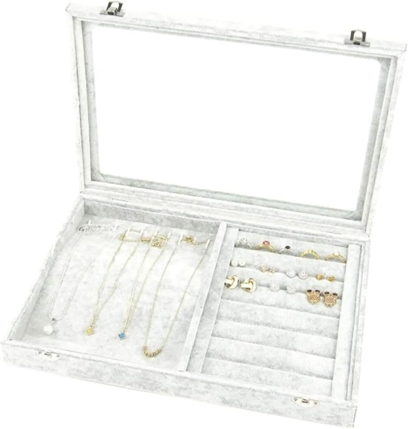 Jewelry Box With Clear Glass Lid 10 Different Designs Velvet Jewelry Organizer Box Jewelry Jewellry Holder