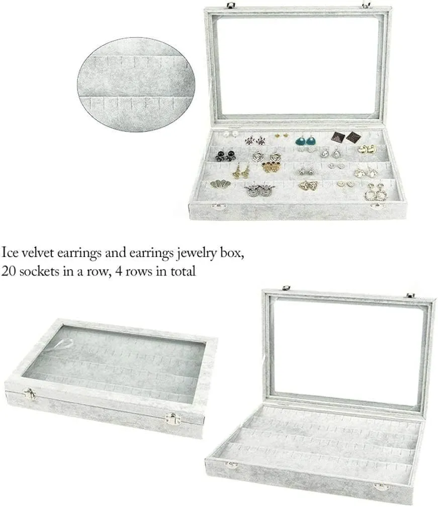 Jewelry Box With Clear Glass Lid 10 Different Designs Velvet Jewelry Organizer Box Jewelry Jewellry Holder